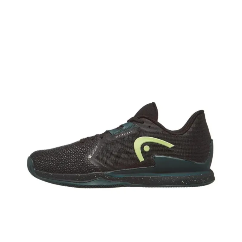 HEAD Anti Slip Wear Resistant Low Top Tennis Shoes Men's Black Green-0