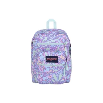 JanSport Polyester Backpack Large Size Unisex Purple With Light Green Accents