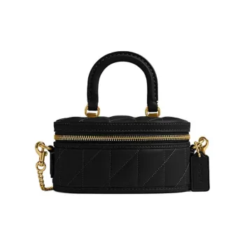 COACH Trail Nappa Leather Shoulder Bag, Crossbody Bag, Handbag Trumpets Women's Black