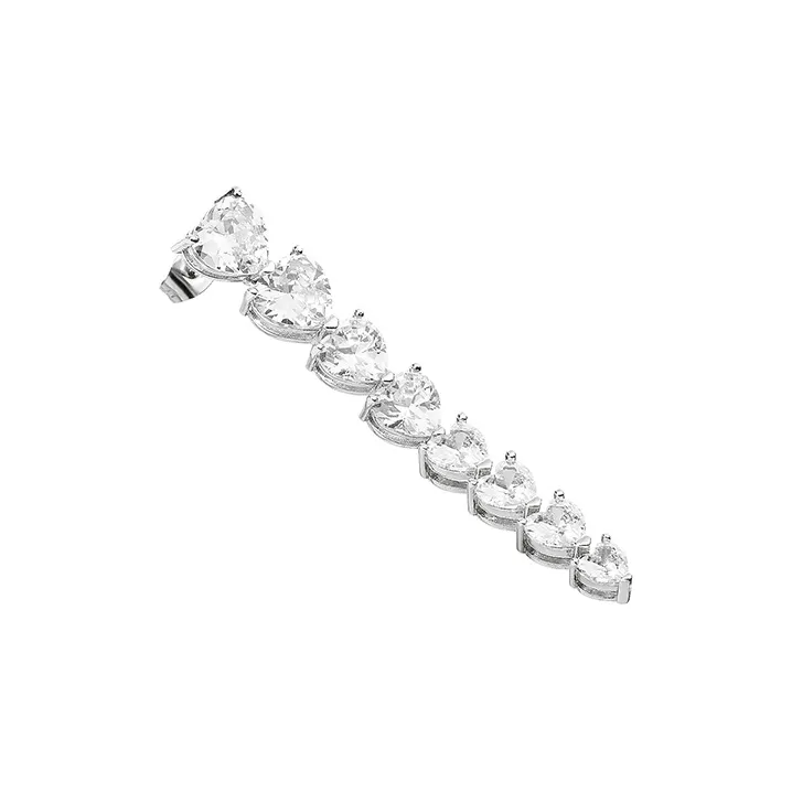 CHIARA FERRAGNI Zircon, Rhinestones, 18K Gold Plating CF Earrings Italian Luxury Earrings Women's Silver-0