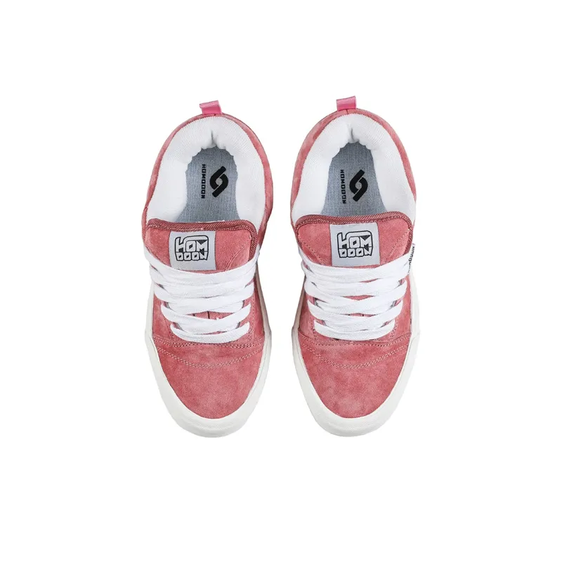 HOMDOON Coverage Low Top Skateboard Shoes Puffy Shoes Unisex Light Pink-3