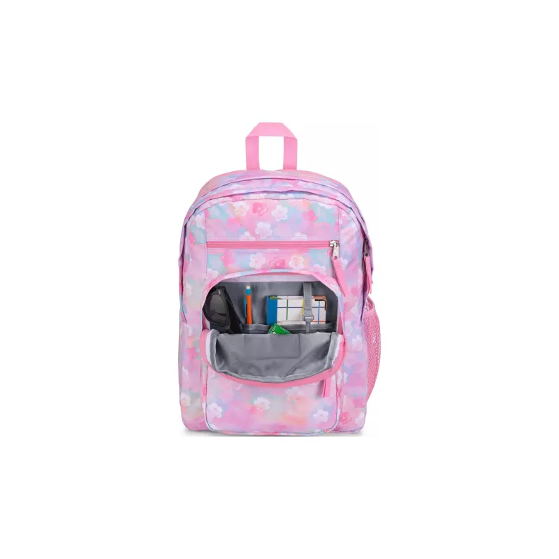 JanSport Recycled Polyester Backpack Large Size Women's Neon Baby's Breath Pink-3
