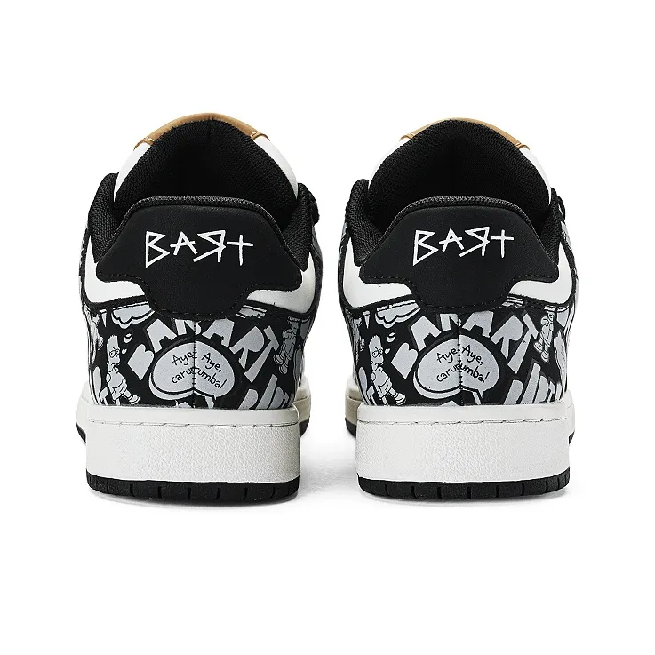 The Simpsons Cushioned Wear Resistant Breathable Low Top Skateboard Shoes Unisex Stardust Black-4