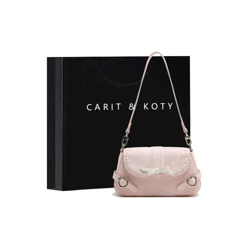 Carit&Koty Polyurethane Synthetic Leather Shoulder Bag Women's Pink-0