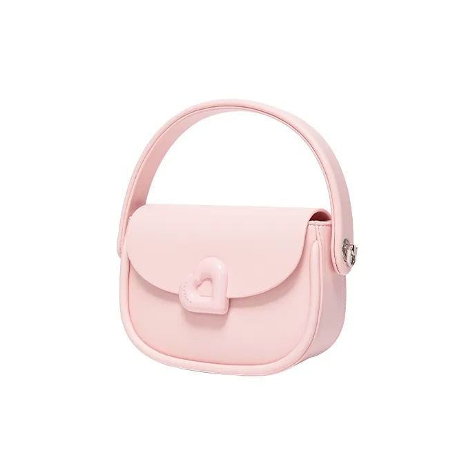 ONE TIME Synthetic Leather Peach Heart Portable Crossbody Bag Shoulder Bag Small Size Women's Multiple Colors-2