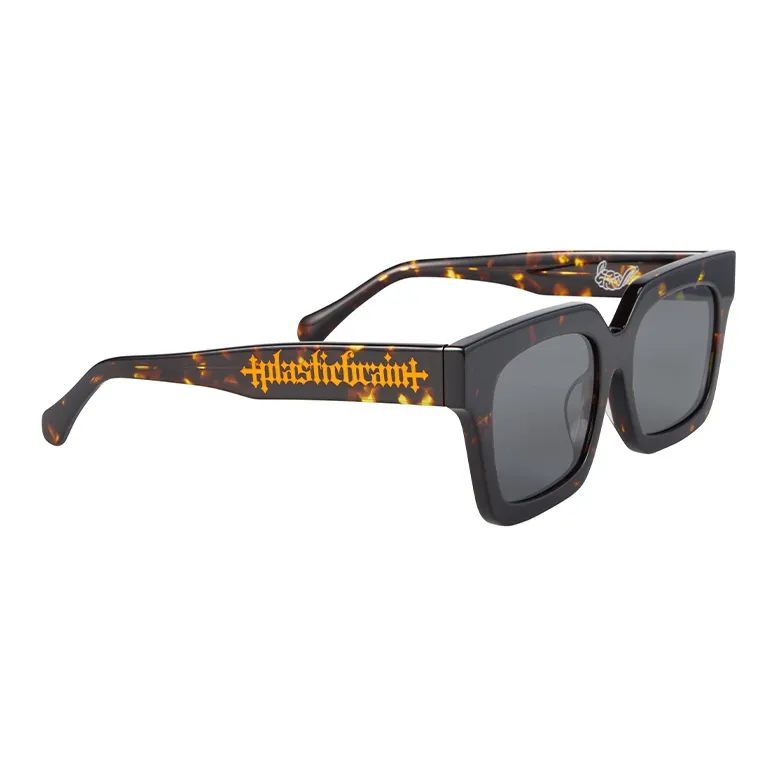 PLASTIC BRAIN Plate Frame Square Sunglasses Unisex-14