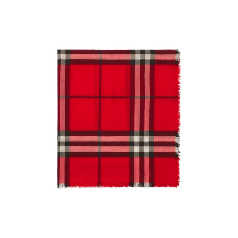 Burberry Checked Frayed Edge Scarf-1