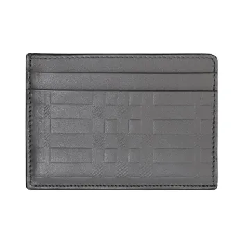 Burberry Calfskin Card Holder Men's Dark Gray