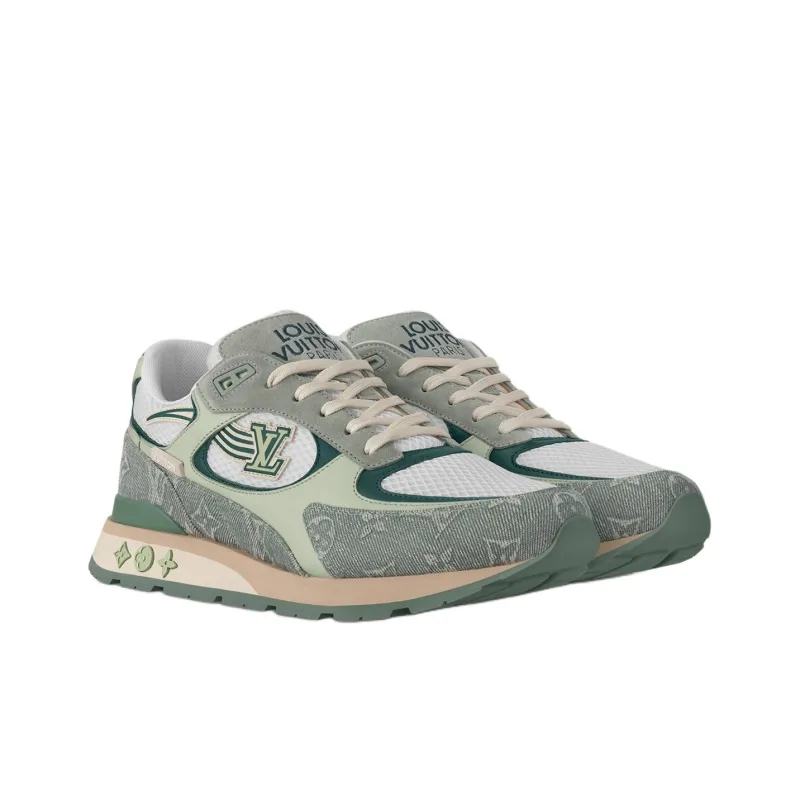 LOUIS VUITTON Run Away Low Top Casual Shoes Men's Green-3