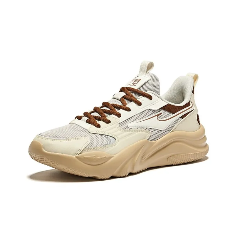 Erke Jie Ao 2.0 Wear-Resistant Slip-Resistant Low-Top Casual Shoes Men's Pale Wild Grey Hazelnut-2