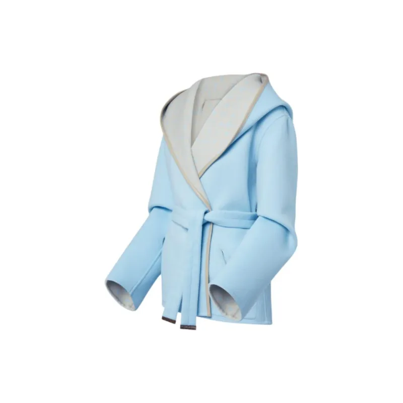 LOUIS VUITTON Reversible Signature Short Hooded Wrap Coat-2