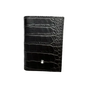 MONTBLANC Cow Leather Business Card Holder Card Case Unisex Black