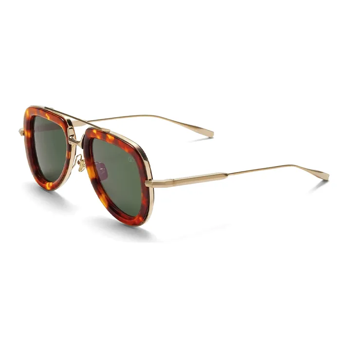 Valentino Acetate Titanium Aviator Sunglasses Women's Gold-0