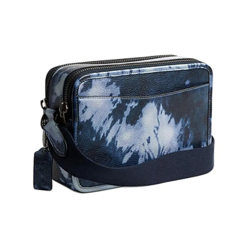 COACH Charter Leather Shoulder Bag Crossbody Bag Medium Size Men's Midnight Navy-2