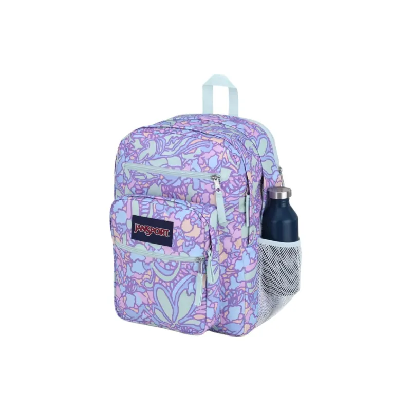 JanSport Polyester Backpack Large Size Unisex Purple With Light Green Accents-2