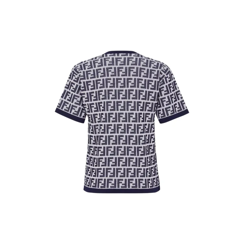 FENDI Navy Blue Cotton Jumper Sweater Women's Marine Blue-1