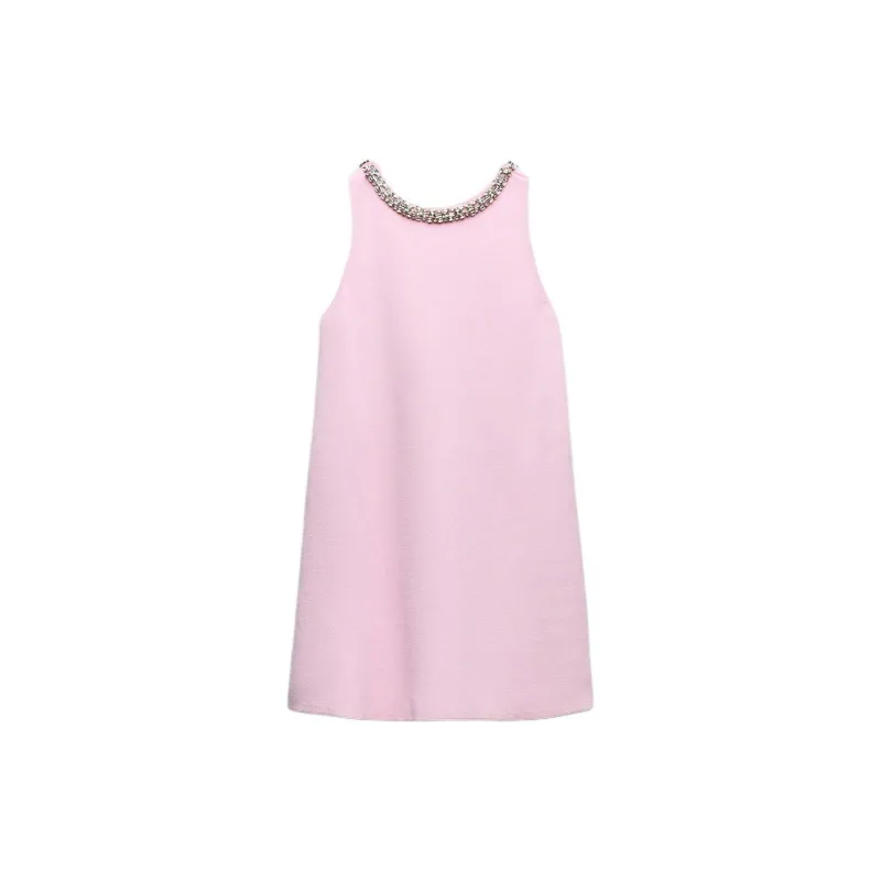 ZARA Sleeveless Dress Women's Pink-1