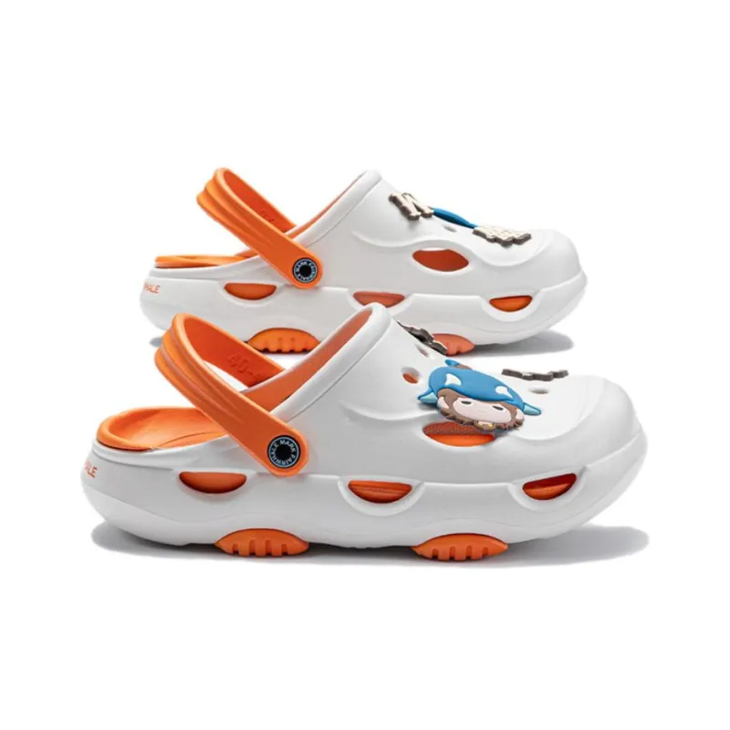 FAIRWHALE Beach Sandals Men's Beige Brown/White/Orange-3