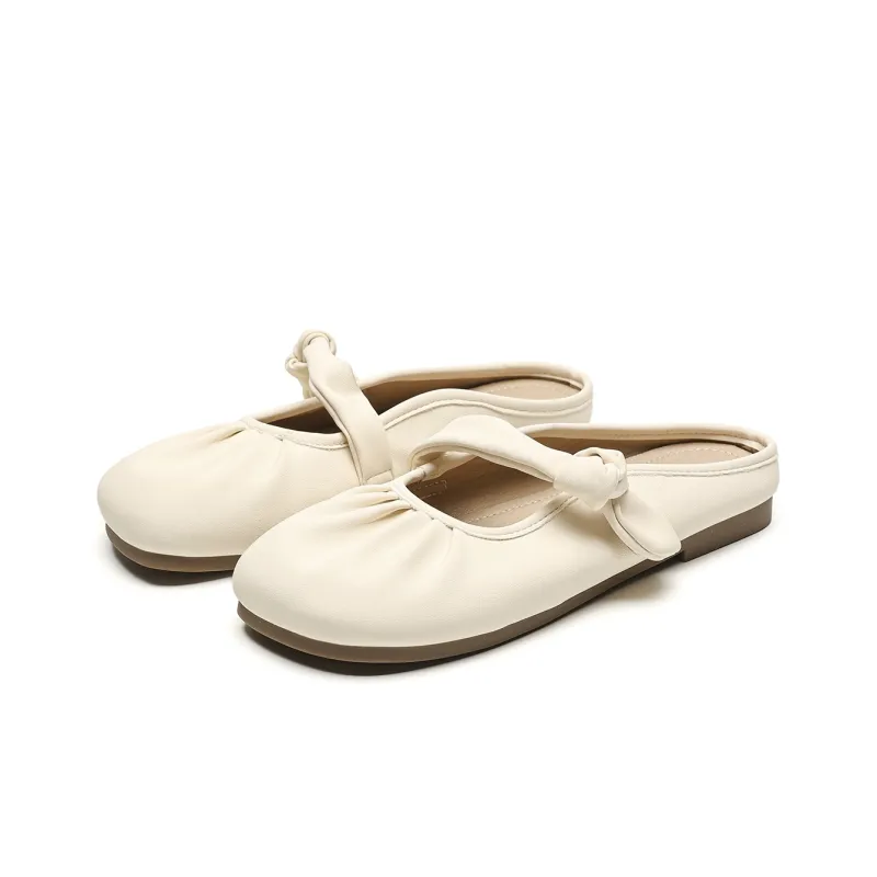 JOSINY Rubber Sole Quiet Wrap toe Slippers Women's Ecru-2
