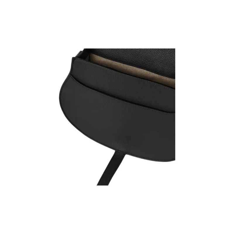 Chloe Marcie Grained Calfskin Saddle Bag, Portable Crossbody Bag, Shoulder Bag Women's Black-3