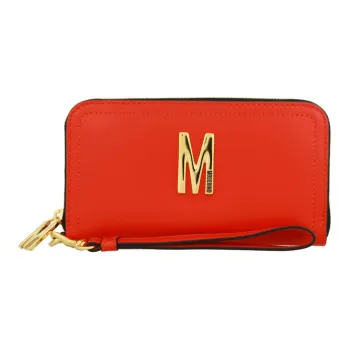 MOSCHINO Calfskin Wallet Women's Red