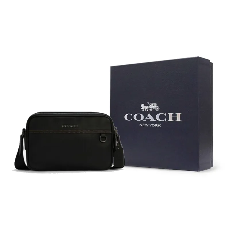 COACH Graham Smooth Cow Leather Camera Bags Messenger Bag Shoulder Bag Crossbody Bag Small Size Men's Black-14