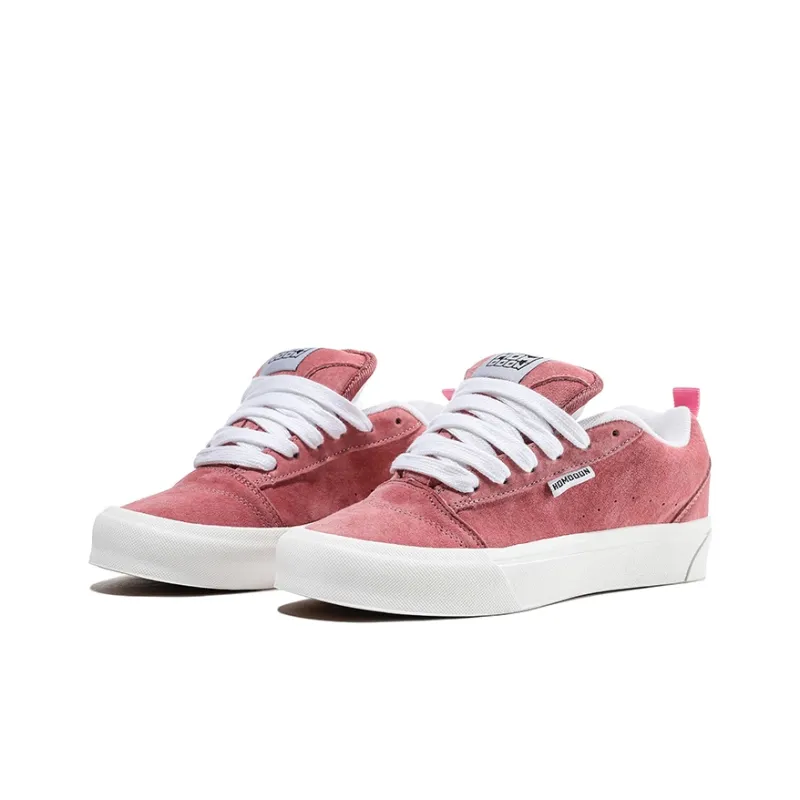 HOMDOON Coverage Low Top Skateboard Shoes Puffy Shoes Unisex Light Pink-2