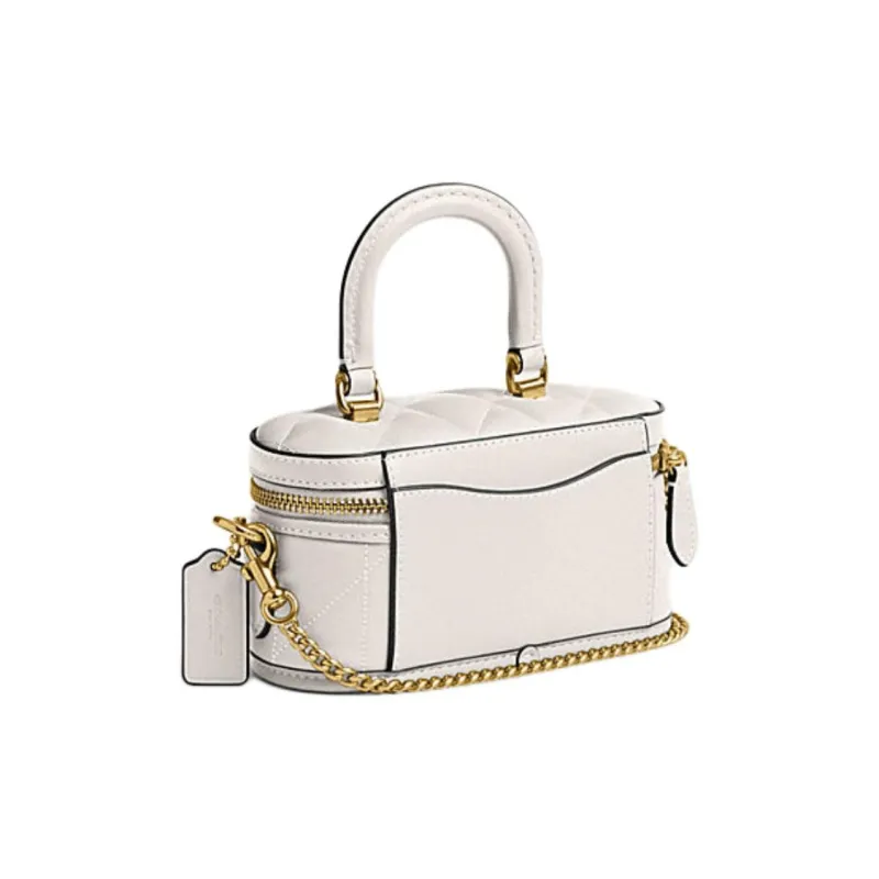COACH Trail Nappa Leather Shoulder Bag, Crossbody Bag, Handbag Women's Chalk White-1
