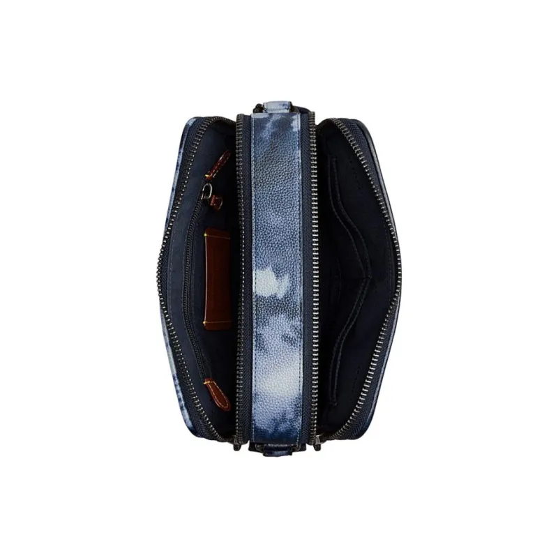 COACH Charter Leather Shoulder Bag Crossbody Bag Medium Size Men's Midnight Navy-3
