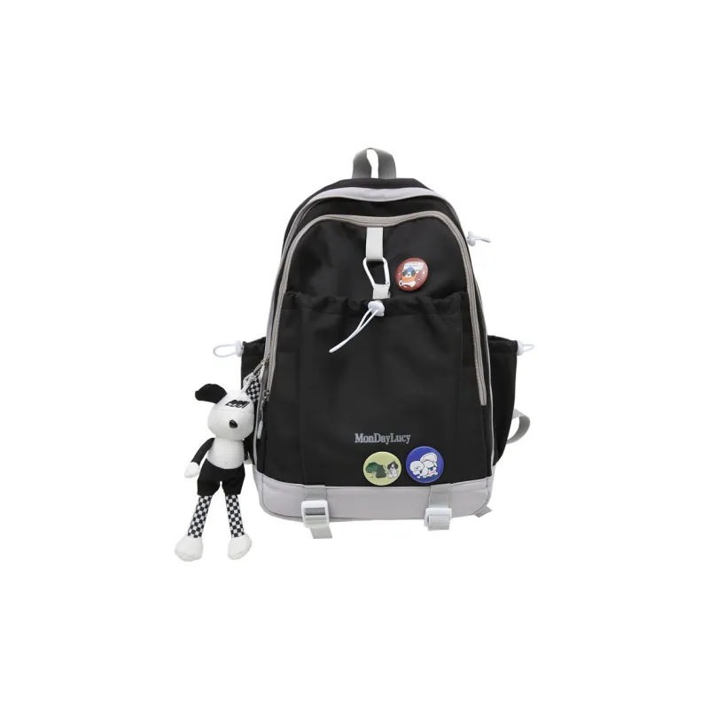 Travel Nylon Backpack Regular Unisex Ecru/Green/Black/Purple/Pink/Khaki-7