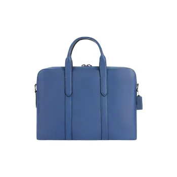 COACH Metropolitan Leather Portable One Shoulder Crossbody Briefcases Men's Dark Blue