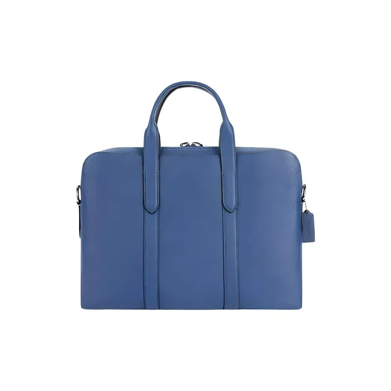 COACH Metropolitan Leather Portable One Shoulder Crossbody Briefcase Men's Dark Blue-0