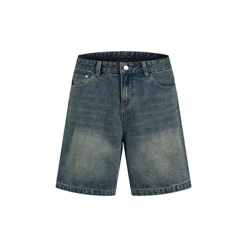 404MOB GANG Denim Shorts Unisex Blue