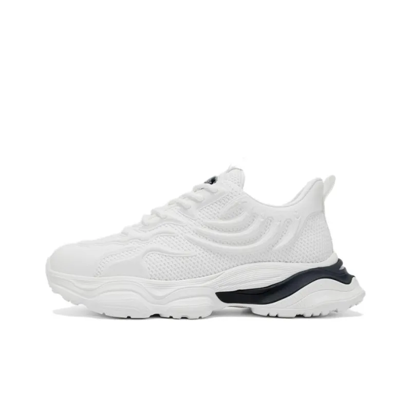 FAIRWHALE Low Top Chunky Sneakers Men's Raw White/Pure Black-7