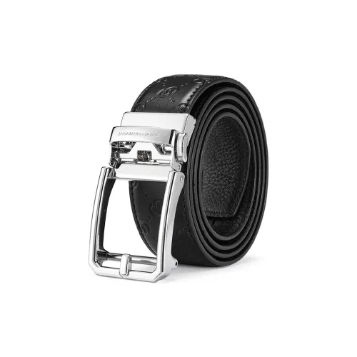 FAIRWHALE Minimalist Style C Grain Automatic Buckle Design Cow Leather Belt Men's Width 3.5CM