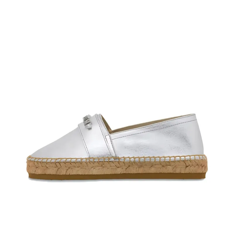 MOSCHINO Logo-lettering Leather Espadrilles-0