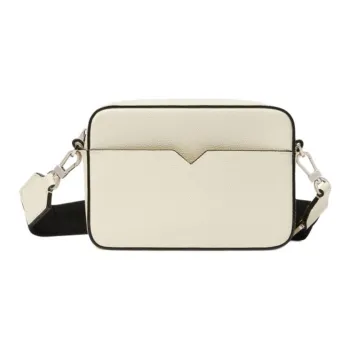 Valextra Millepunte Calfskin Shoulder Bag, Crossbody Bag Mini Men's White
