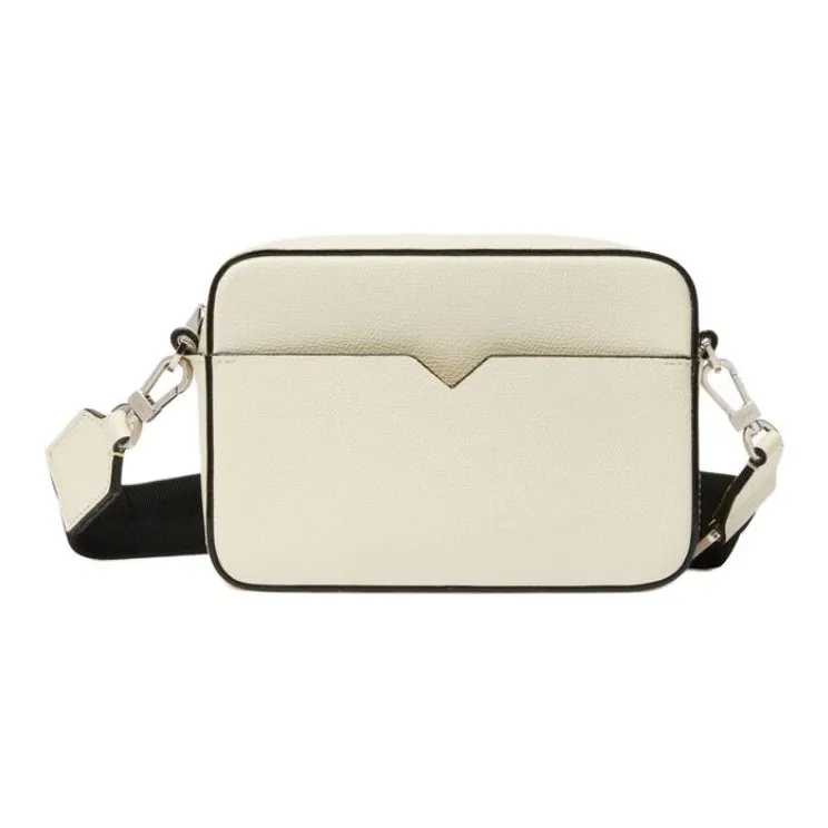 Valextra Millepunte Calfskin Shoulder Bag, Crossbody Bag Mini Men's White-0