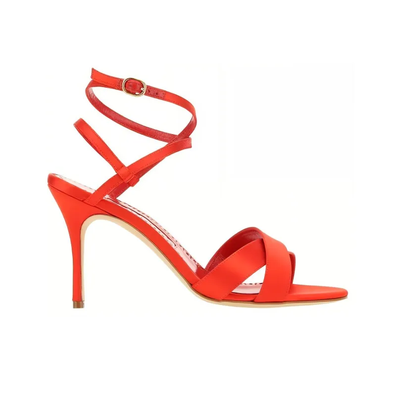 MANOLO BLAHNIK Strap Sandals 8cm Women's Red-1