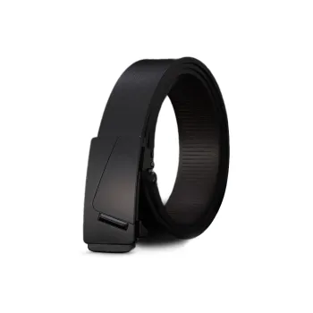 FUO No-Button Automatic Buckle Inward-Curling Hair No-Hole Belt Casual Business Leather Belts Men's 3.8cm