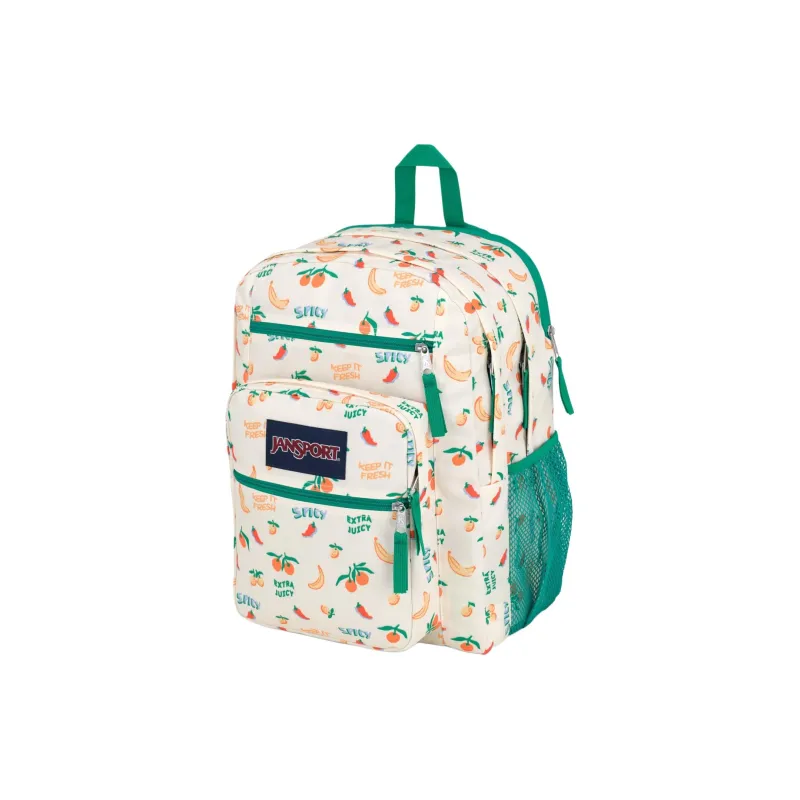 JanSport Polyester Backpack Large Size Unisex Beige & Green-1