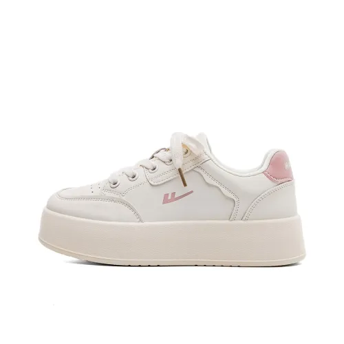 WARRIOR Skateboard Shoes Women's Low-Top White/Rose Pink