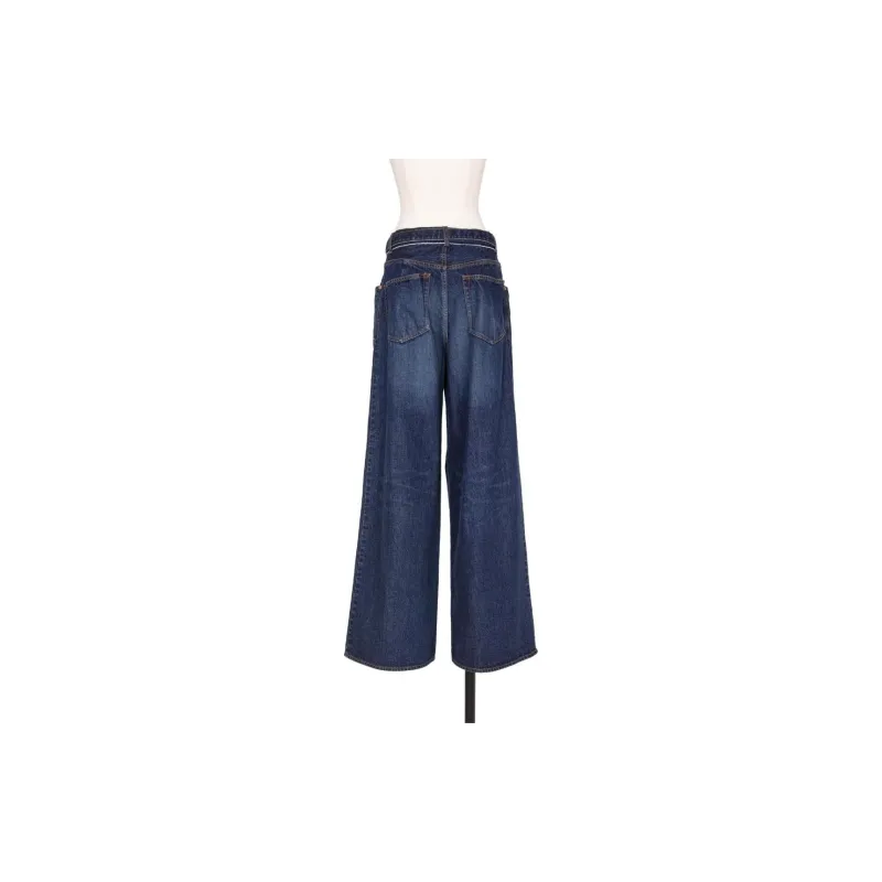 Sacai Wide Denim Pants 'Blue'-1