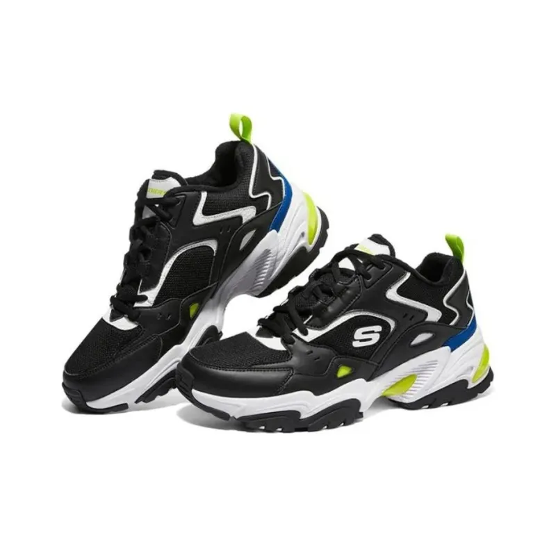 Skechers Stamina V2 Cushioning, Slip Resistant, And Abrasion Resistant Low Top Chunky Sneakers Men's Black Yellow-2