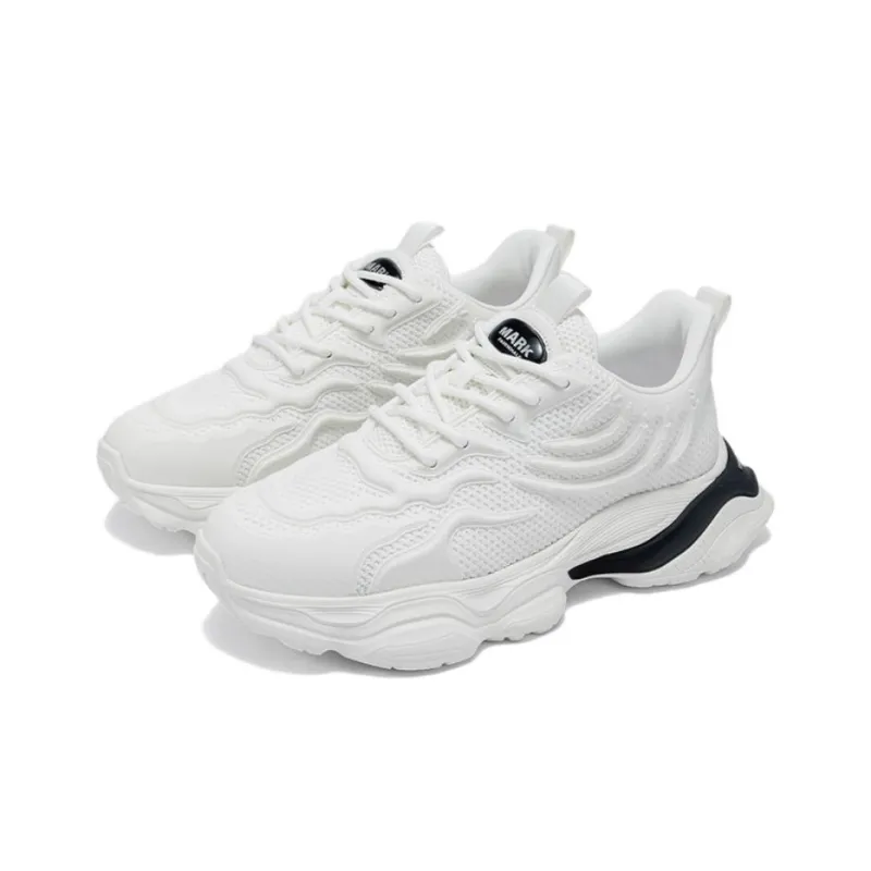 FAIRWHALE Low Top Chunky Sneakers Men's Raw White/Pure Black-8
