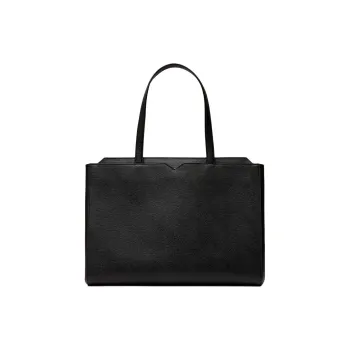 Valextra Millepunte Leather Tote Bag, Shopping Bag, Handbag Men's Black