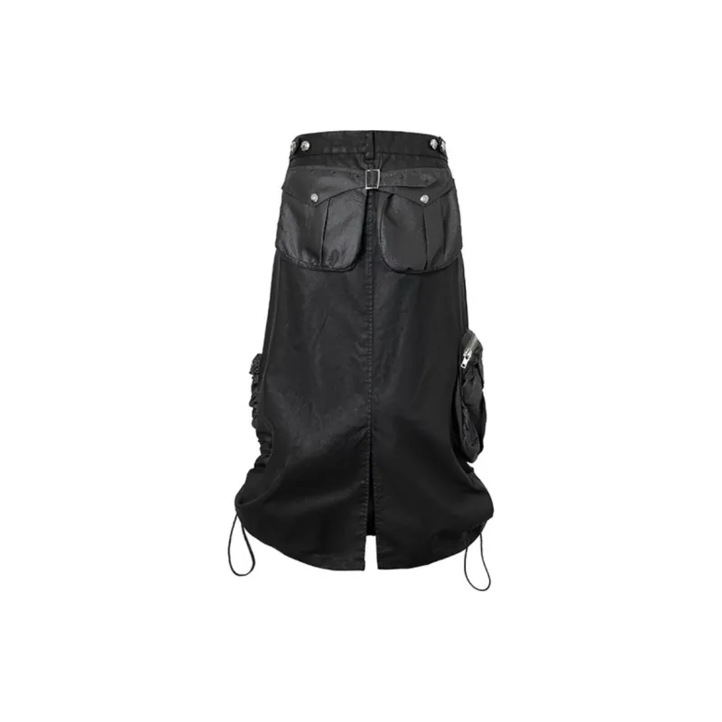 The Last Redemption Denim Long Skirts Women's Black-1