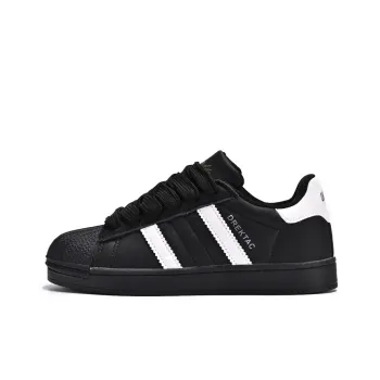 LIANGHUO Slip-Resistant Cushioning Impact Resistance Wear-Resistant Low-Top Skateboard Shoes Unisex Black