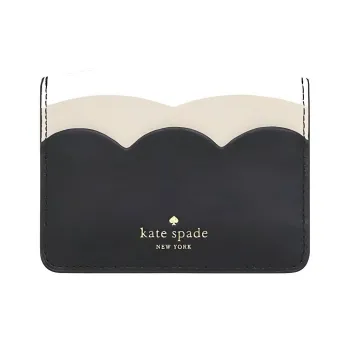Kate Spade Leather Wallets Card Holders Women's Black & Gray White