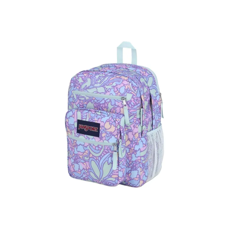 JanSport Polyester Backpack Large Size Unisex Purple With Light Green Accents-1